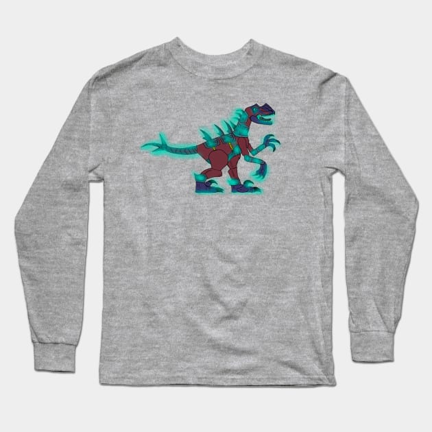 Raptorr Glow Long Sleeve T-Shirt by Tinger Art 